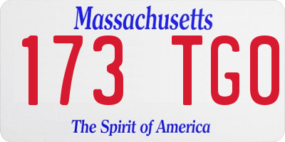 MA license plate 173TG0
