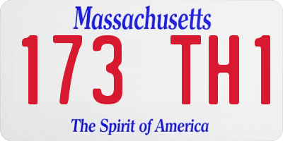 MA license plate 173TH1