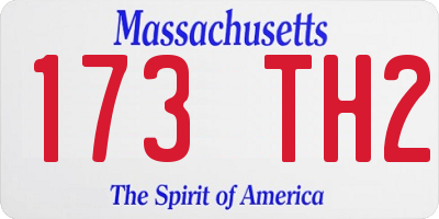 MA license plate 173TH2