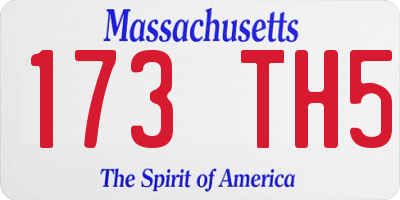 MA license plate 173TH5