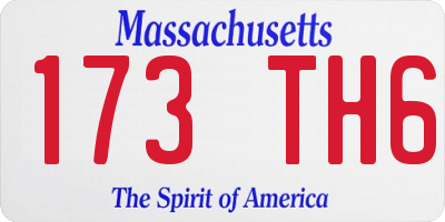 MA license plate 173TH6