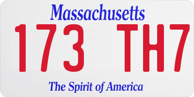 MA license plate 173TH7