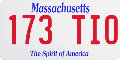 MA license plate 173TI0