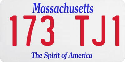 MA license plate 173TJ1