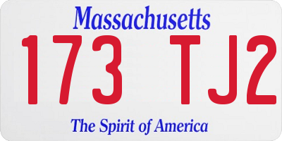 MA license plate 173TJ2
