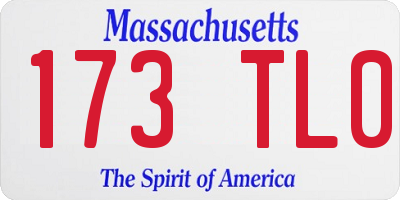 MA license plate 173TL0