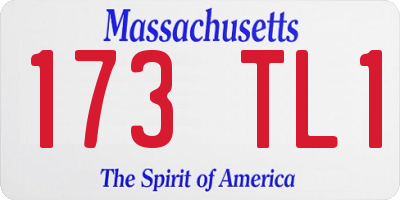 MA license plate 173TL1