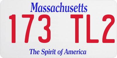MA license plate 173TL2