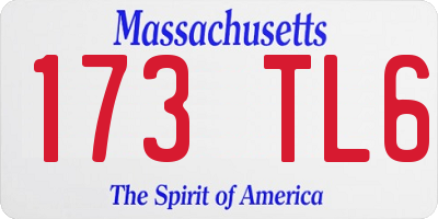 MA license plate 173TL6