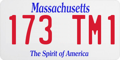 MA license plate 173TM1
