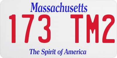 MA license plate 173TM2