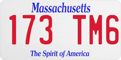MA license plate 173TM6