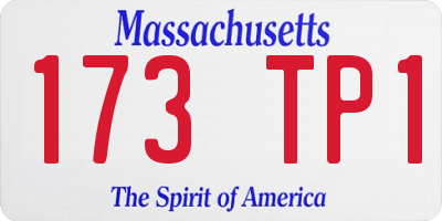 MA license plate 173TP1