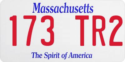 MA license plate 173TR2