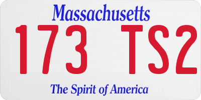 MA license plate 173TS2