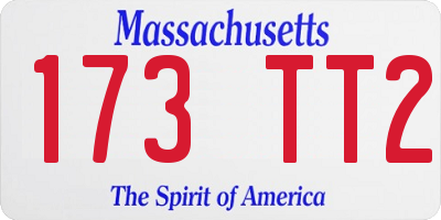 MA license plate 173TT2