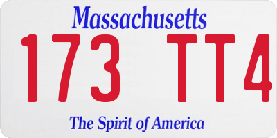 MA license plate 173TT4