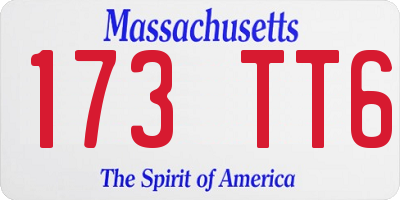 MA license plate 173TT6