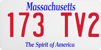 MA license plate 173TV2