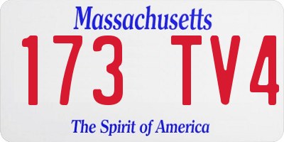 MA license plate 173TV4