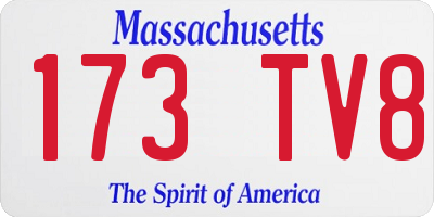 MA license plate 173TV8