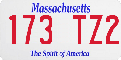MA license plate 173TZ2