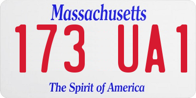 MA license plate 173UA1