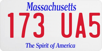 MA license plate 173UA5