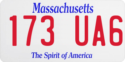 MA license plate 173UA6