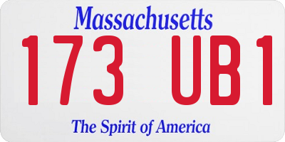 MA license plate 173UB1