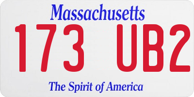 MA license plate 173UB2