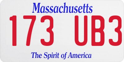 MA license plate 173UB3