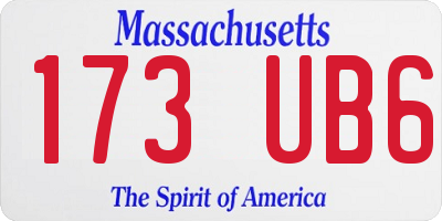 MA license plate 173UB6
