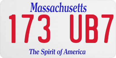 MA license plate 173UB7
