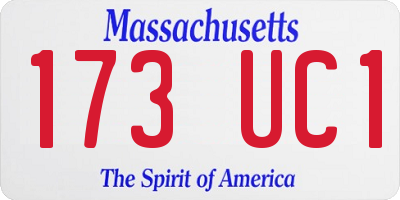 MA license plate 173UC1