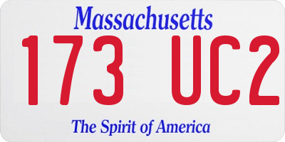 MA license plate 173UC2