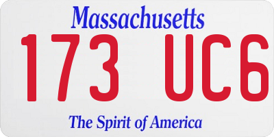 MA license plate 173UC6