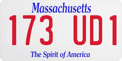 MA license plate 173UD1