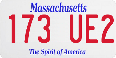 MA license plate 173UE2