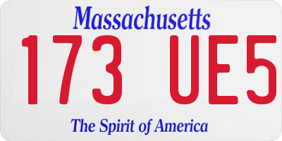 MA license plate 173UE5