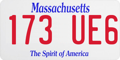 MA license plate 173UE6
