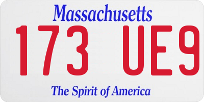 MA license plate 173UE9