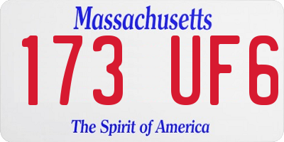 MA license plate 173UF6