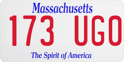 MA license plate 173UG0