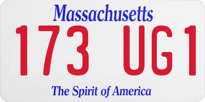 MA license plate 173UG1