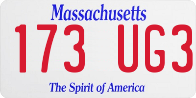 MA license plate 173UG3