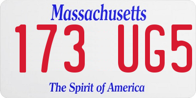 MA license plate 173UG5