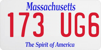 MA license plate 173UG6