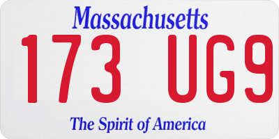 MA license plate 173UG9