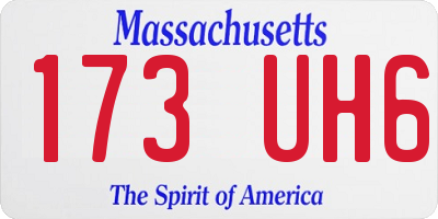 MA license plate 173UH6